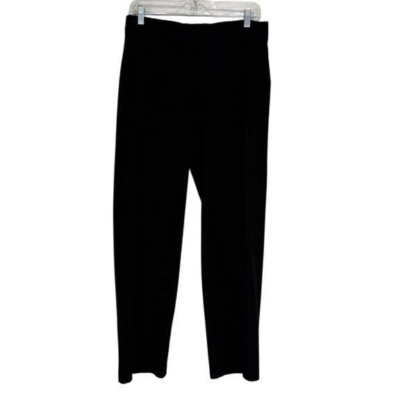 Eileen Fisher Womens Black Pants Pull-On Straight Leg Stretch Viscose Size M - Picture 1 of 8